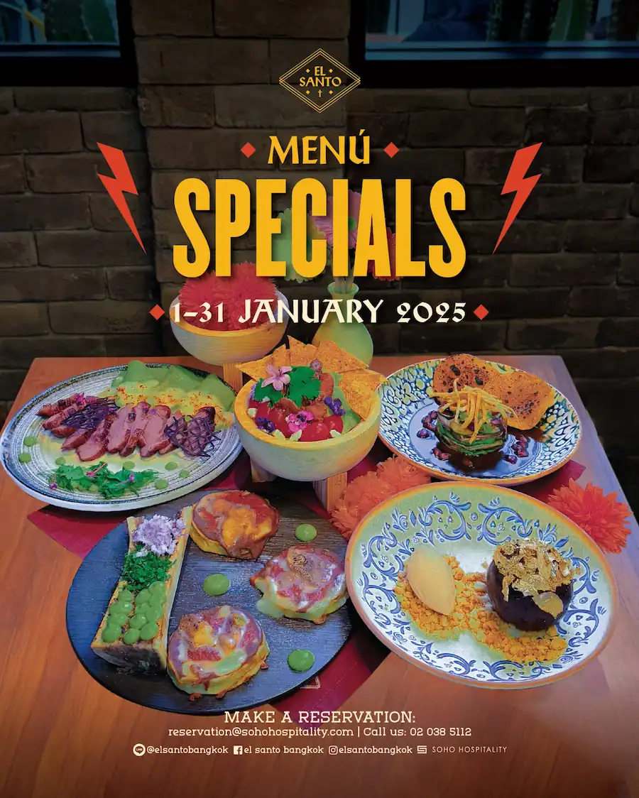 menu santo weekend brunch  1,090 thb per person